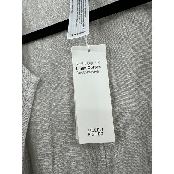 Eileen Fisher NWT Rustic Organic Linen Cotton Lightweight Jacket Gray Sz Large - Picture 3 of 14